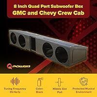 QPower 8 Inch Quad Port Car Subwoofer Enclosure Box — image 2