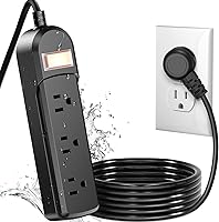Qiyuan IPX6 Outdoor Power Strip with 3 Outlets and 10FT Extension Cord — image 1