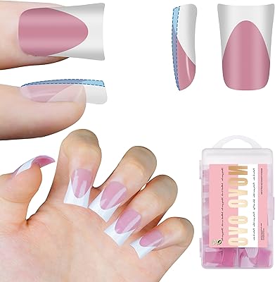 NOVO OVO French Tip Short Duck Nail Tips - Berry Pink