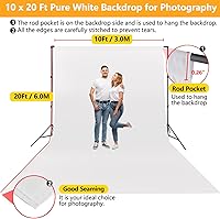 YAYOYA 10x20 ft White Backdrop for Photoshoot — image 3