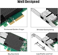 Vogzone 10Gb PCI-E NIC Network Card X550-T2 — image 4