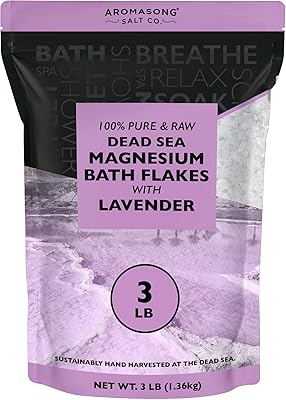 Aromasong RAW Magnesium Bath Flakes with Lavender, 3 LB