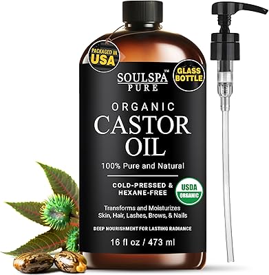 SoulSpa Pure Organic Castor Oil 16 fl oz