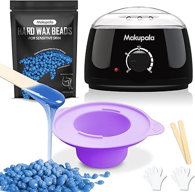 Makupala Wax Warmer Kit with Silicone Pot & Hard Wax Beads