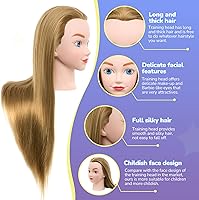 Neverland Beauty & Health Mannequin Head with Hair - 20 Inch Cosmetology Manikin Practice Braiding Doll Head — image 3