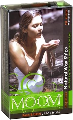 Moom Express Pre Waxed Strips for Face & Bikini, 20 Strips (Pack of 2)