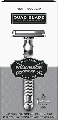 Wilkinson Sword Quad Blade Razor for Men with 5 Refills