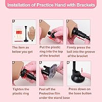 Rolomanve Nail Practice Hand with 500 Pcs Natural Coffin Nails — image 5