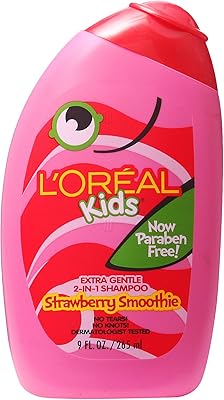 L'Oreal Kids Extra Gentle 2-in-1 Shampoo, Strawberry Smoothie, 9 fl oz