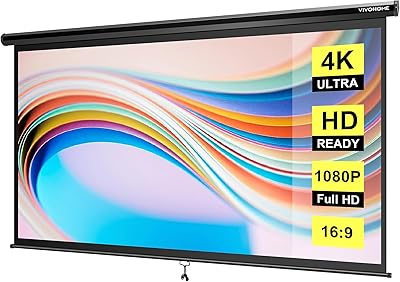 VIVOHOME VH828-BK 80-Inch Pull-Down Projector Screen