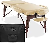 Saloniture Professional Portable Bi-Fold Memory Foam Massage Table - Cream — image 1