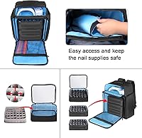 Famard Nail Polish Organizer Backpack with Nail Lamp Holder — image 4