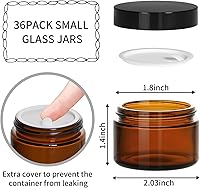 KEYWING 1oz Amber Glass Jars, 36 Pack — image 2