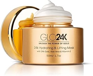 GLO24K Hydrating and Lifting Mask with 24k Gold, Aloe Vera, Peptides, and Vitamins Review