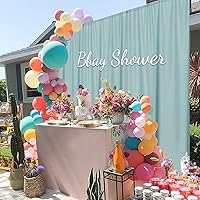 MYSKY HOME Light Green Backdrop Curtains 5ft x 10ft (2 Panels) — image 4