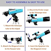 MaxUSee F360X50 Refractor Telescope for Kids and Astronomy Beginners — image 4