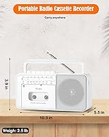 FIOLEES TD-816 Rechargeable Cassette Tape Player Boombox with Bluetooth — image 8