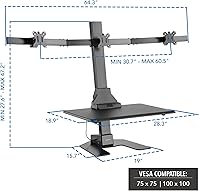 Mount-It! Triple Monitor Electric Standing Desk Converter — image 2