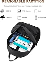 Kuosdaz Black Backpack for School Teen Boys & Girls 17.3 Inch Laptop — image 2