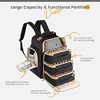 Hautton Nail Polish Organizer with 3 Drawers, Holds 126 Bottles — image 2