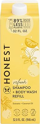 The Honest Company 2-in-1 Cleansing Shampoo + Body Wash Refill | Citrus Vanilla Refresh 32 fl oz