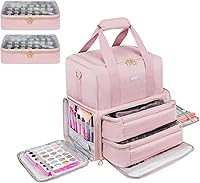 LEFOR·Z Nail Polish Organizer Holds 80 Bottles, Pink — image 1