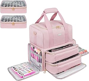 LEFOR·Z Nail Polish Organizer Holds 80 Bottles, Pink Review