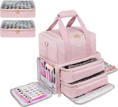 LEFOR·Z Nail Polish Organizer Holds 80 Bottles, Pink