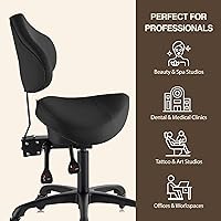 DR.LOMILOMI Pneumatic Swivel Rolling Saddle Chair with Wheels and Ergonomic Back Support — image 5