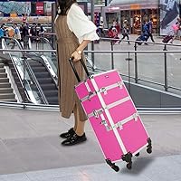 Mefeir 3 in 1 Rolling Makeup Train Case - Rose Pink — image 2