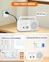 FIOLEES TD-816 Rechargeable Cassette Tape Player Boombox with Bluetooth — image 6