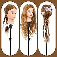 Neverland Beauty 28″ Mannequin Head with 80% Real Human Hair - Golden Brown #27 — image 7