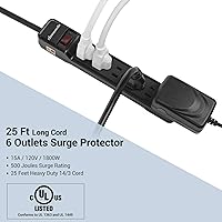 DEWENWILS 25FT Power Strip Surge Protector — image 2