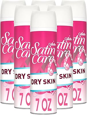 Gillette Venus Satin Care Dry Skin Shave Gel with Shea Butter, 7oz (6 Count)