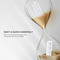 EaseLife 36 x 84 inch Double Glass Barn Door with Sliding Hardware Kit — image 6