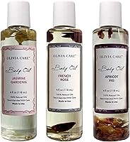 Olivia Care 3 Pack Body Oils: Apricot Fig, French Rose, Jasmine Gardenia, 12oz — image 1