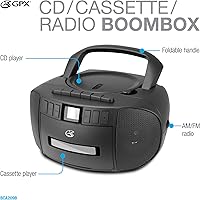 GPX BCA209B Portable Boombox with CD and Cassette Player — image 5