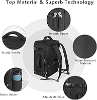 Snoffic Travel Backpack for Women, 17.3-inch Laptop Backpack, Black — image 3