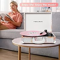 TANLANIN TE-001PK Pink Floral Vinyl Record Player — image 8
