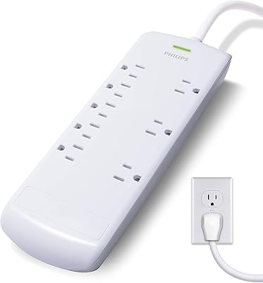 Philips 8-Outlet Power Strip Surge Protector SPP3086WB/37
