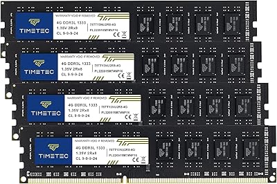 Timetec 16GB Kit (4x4GB) DDR3 1333MHz Memory