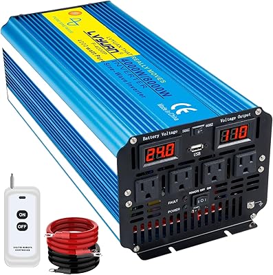 Yinleader 4000W Pure Sine Wave Inverter DC 24V to 110V/120V