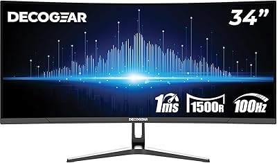 Deco Gear 34-Inch Curved Ultrawide Monitor DGLUX340