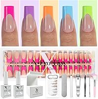 SXC Cosmetics X-Pro Tips French Tip Press On Nails - GLOW117KIT-M Square — image 1