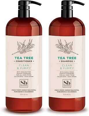 Soapbox Tea Tree Shampoo and Conditioner Set, 1L Each