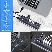MaxLax 10-Port Aluminum USB 3.0 Hub — image 7