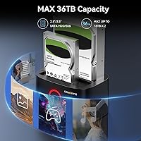 Cenmate Dual Bay Hard Drive Docking Station with Offline Clone 18TB Support — image 2