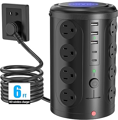UWIWUTEI TS001 Power Strip Tower (16 Outlets, 6FT)