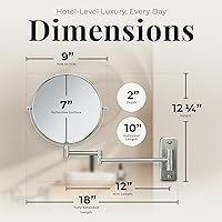 Zadro 7″ Wall Mounted Makeup Mirror with Magnification & Extending Arm, Black — image 3