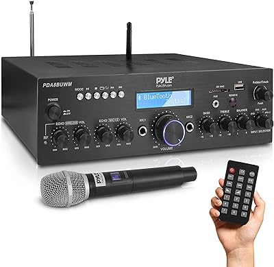 Pyle PDA8BUWM.5 Wireless Microphone Power Amplifier System